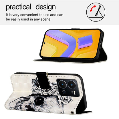 For vivo Y77 Global Leather Flip Phone Case with 3D Painted Design, Card Holder, Wallet & Stand Function - Durable Protection & Easy Access
