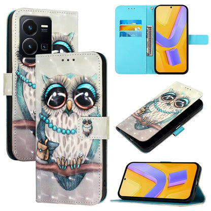 For vivo Y77 Global Leather Flip Phone Case with 3D Painted Design, Card Holder, Wallet & Stand Function - Durable Protection & Easy Access
