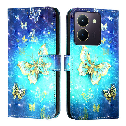 For vivo Y36 4G India Leather Flip Phone Case with 3D Painted Design, Card Holder, Wallet & Stand Function - Durable Protection & Easy Access