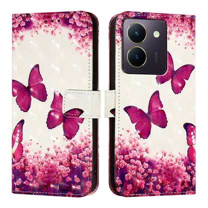 For vivo Y36 4G India Leather Flip Phone Case with 3D Painted Design, Card Holder, Wallet & Stand Function - Durable Protection & Easy Access