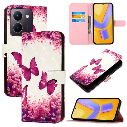 For vivo Y36 4G India Leather Flip Phone Case with 3D Painted Design, Card Holder, Wallet & Stand Function - Durable Protection & Easy Access