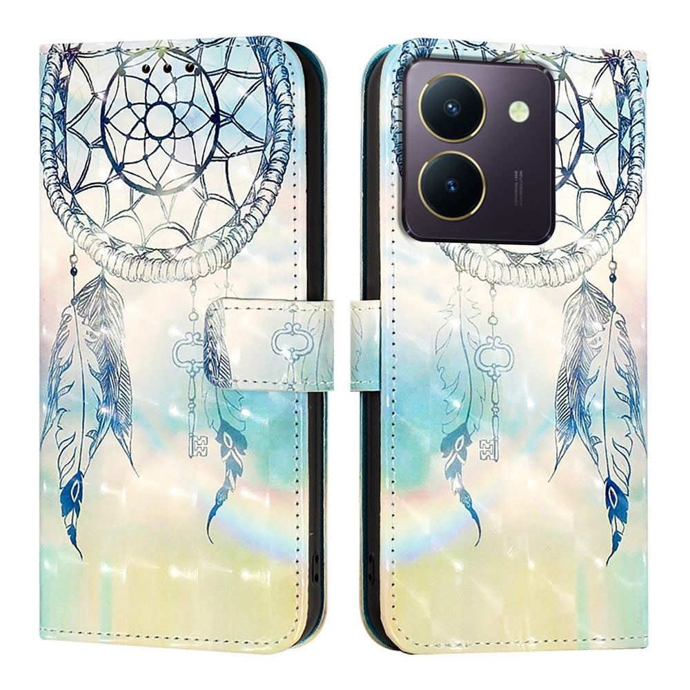 For vivo Y36 4G India Leather Flip Phone Case with 3D Painted Design, Card Holder, Wallet & Stand Function - Durable Protection & Easy Access
