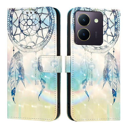 For vivo Y36 4G India Leather Flip Phone Case with 3D Painted Design, Card Holder, Wallet & Stand Function - Durable Protection & Easy Access