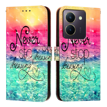 For vivo Y36 4G India Leather Flip Phone Case with 3D Painted Design, Card Holder, Wallet & Stand Function - Durable Protection & Easy Access