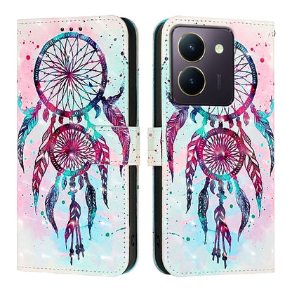 For vivo Y36 4G India Leather Flip Phone Case with 3D Painted Design, Card Holder, Wallet & Stand Function - Durable Protection & Easy Access