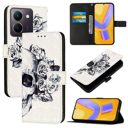 For vivo Y36 4G India Leather Flip Phone Case with 3D Painted Design, Card Holder, Wallet & Stand Function - Durable Protection & Easy Access