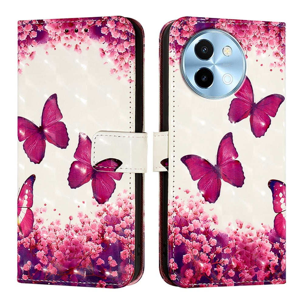 For vivo Y38 Leather Flip Phone Case with 3D Painted Design, Card Holder, Wallet & Stand Function - Durable Protection & Easy Access