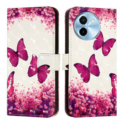 For vivo Y38 Leather Flip Phone Case with 3D Painted Design, Card Holder, Wallet & Stand Function - Durable Protection & Easy Access