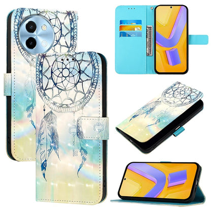 For vivo Y38 Leather Flip Phone Case with 3D Painted Design, Card Holder, Wallet & Stand Function - Durable Protection & Easy Access