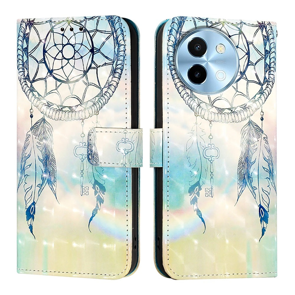 For vivo Y38 Leather Flip Phone Case with 3D Painted Design, Card Holder, Wallet & Stand Function - Durable Protection & Easy Access