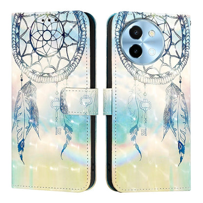 For vivo Y38 Leather Flip Phone Case with 3D Painted Design, Card Holder, Wallet & Stand Function - Durable Protection & Easy Access