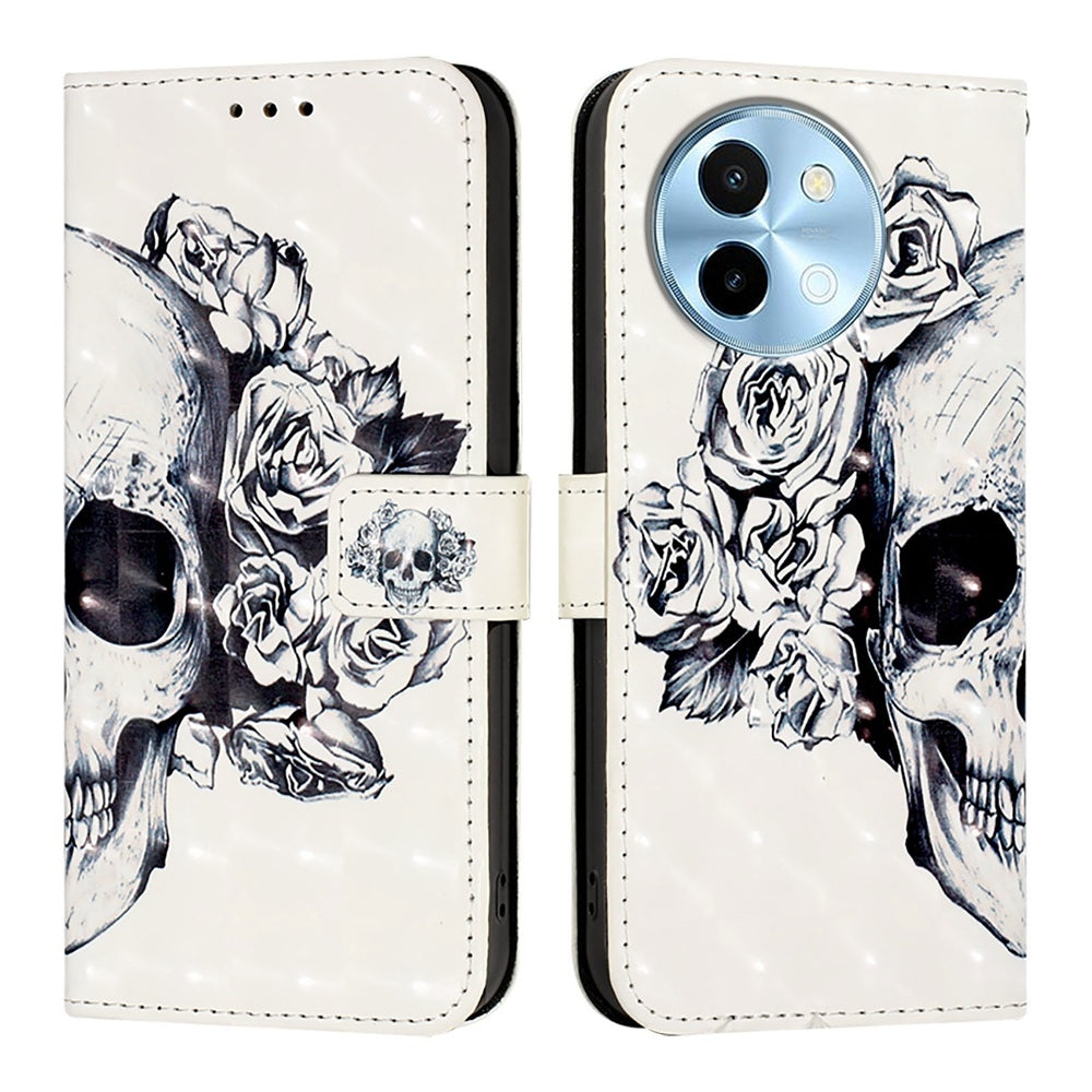 For vivo Y38 Leather Flip Phone Case with 3D Painted Design, Card Holder, Wallet & Stand Function - Durable Protection & Easy Access