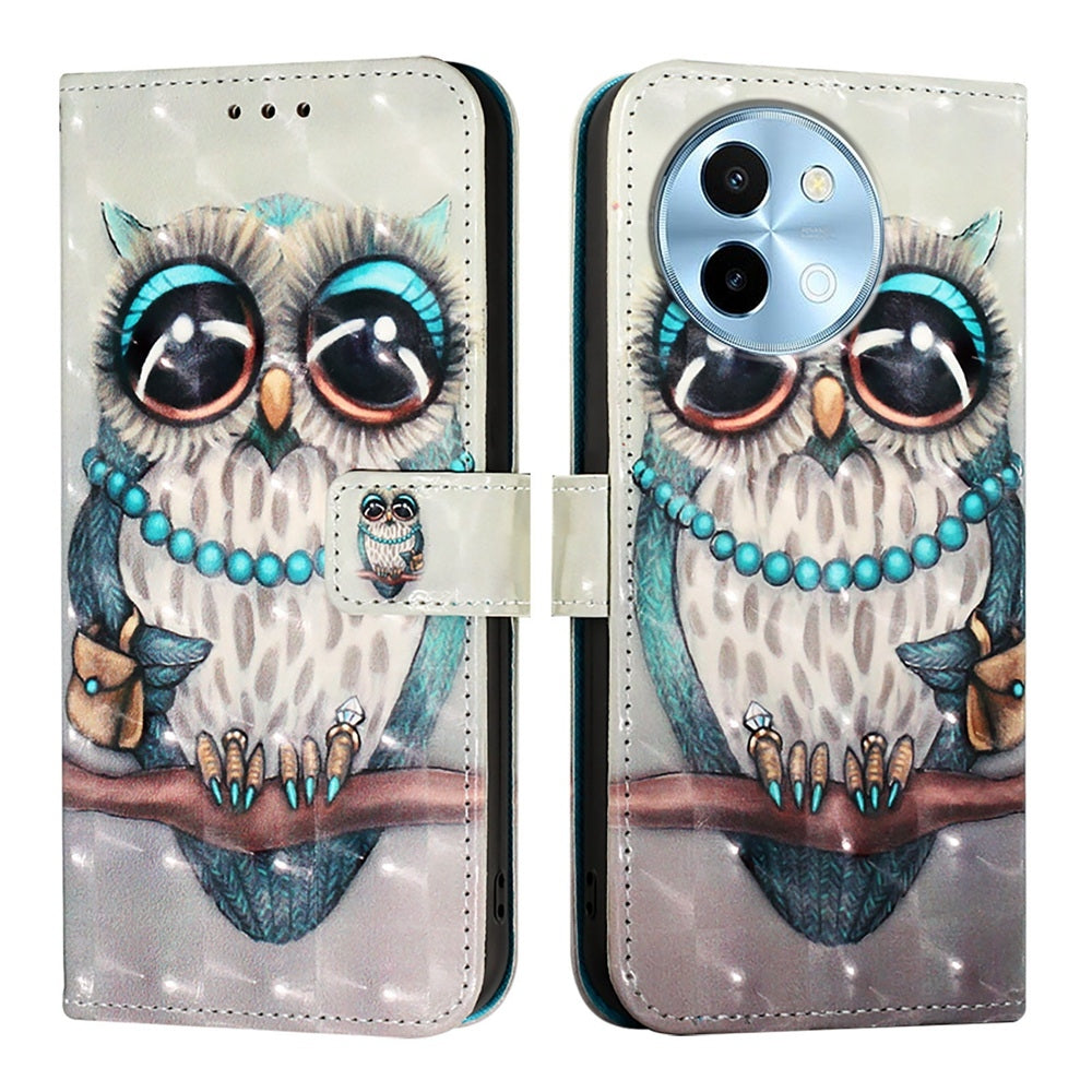 For vivo Y38 Leather Flip Phone Case with 3D Painted Design, Card Holder, Wallet & Stand Function - Durable Protection & Easy Access