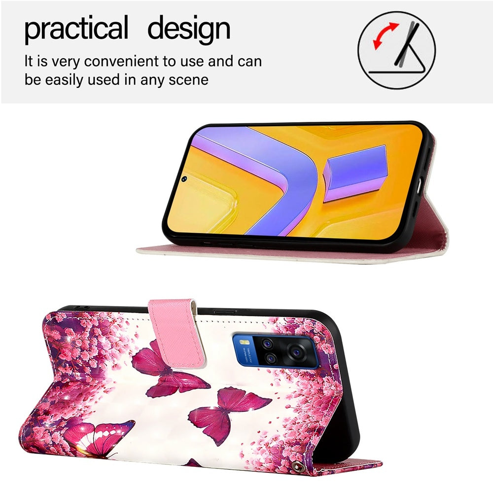 For vivo Y53s 4G Leather Flip Phone Case with 3D Painted Design, Card Holder, Wallet & Stand Function - Durable Protection & Easy Access