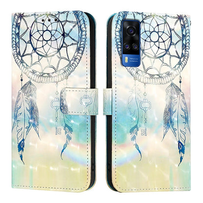 For vivo Y51a 2021 Leather Flip Phone Case with 3D Painted Design, Card Holder, Wallet & Stand Function - Durable Protection & Easy Access