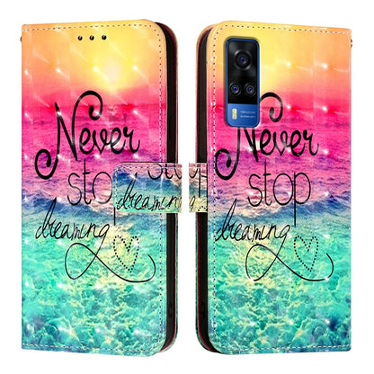 For vivo Y51a 2021 Leather Flip Phone Case with 3D Painted Design, Card Holder, Wallet & Stand Function - Durable Protection & Easy Access