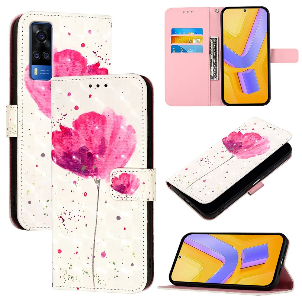 For vivo Y53s 4G Leather Flip Phone Case with 3D Painted Design, Card Holder, Wallet & Stand Function - Durable Protection & Easy Access