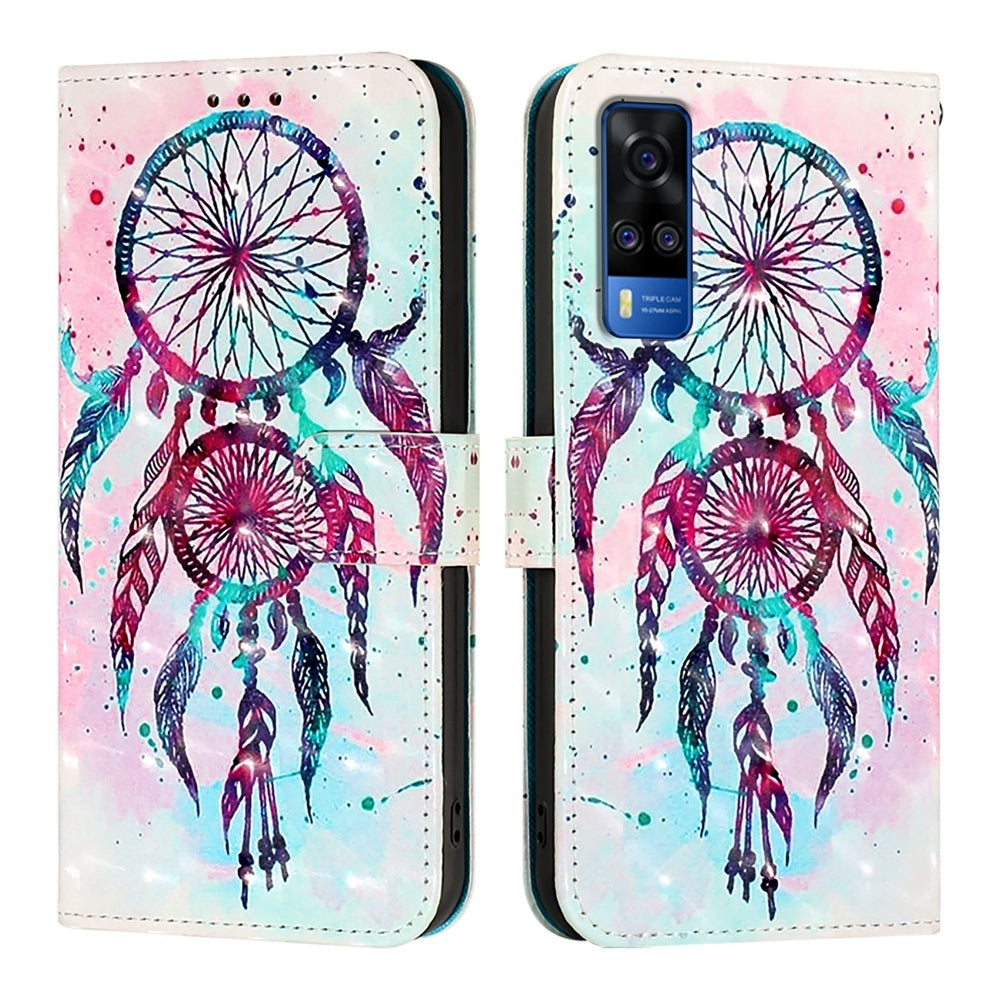 For vivo Y53s 4G Leather Flip Phone Case with 3D Painted Design, Card Holder, Wallet & Stand Function - Durable Protection & Easy Access