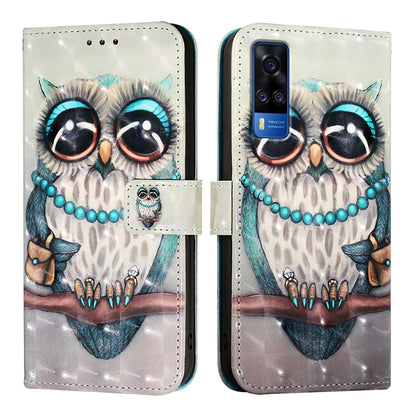 For vivo Y51a 2021 Leather Flip Phone Case with 3D Painted Design, Card Holder, Wallet & Stand Function - Durable Protection & Easy Access