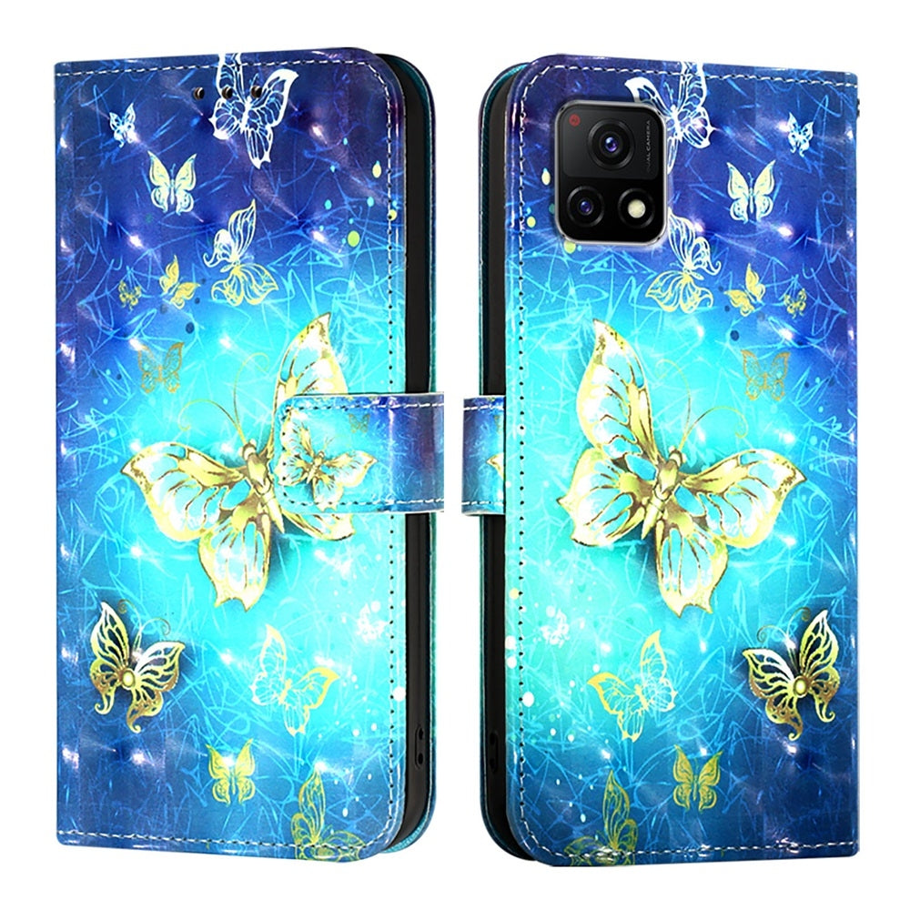 For vivo Y52s Leather Flip Phone Case with 3D Painted Design, Card Holder, Wallet & Stand Function - Durable Protection & Easy Access