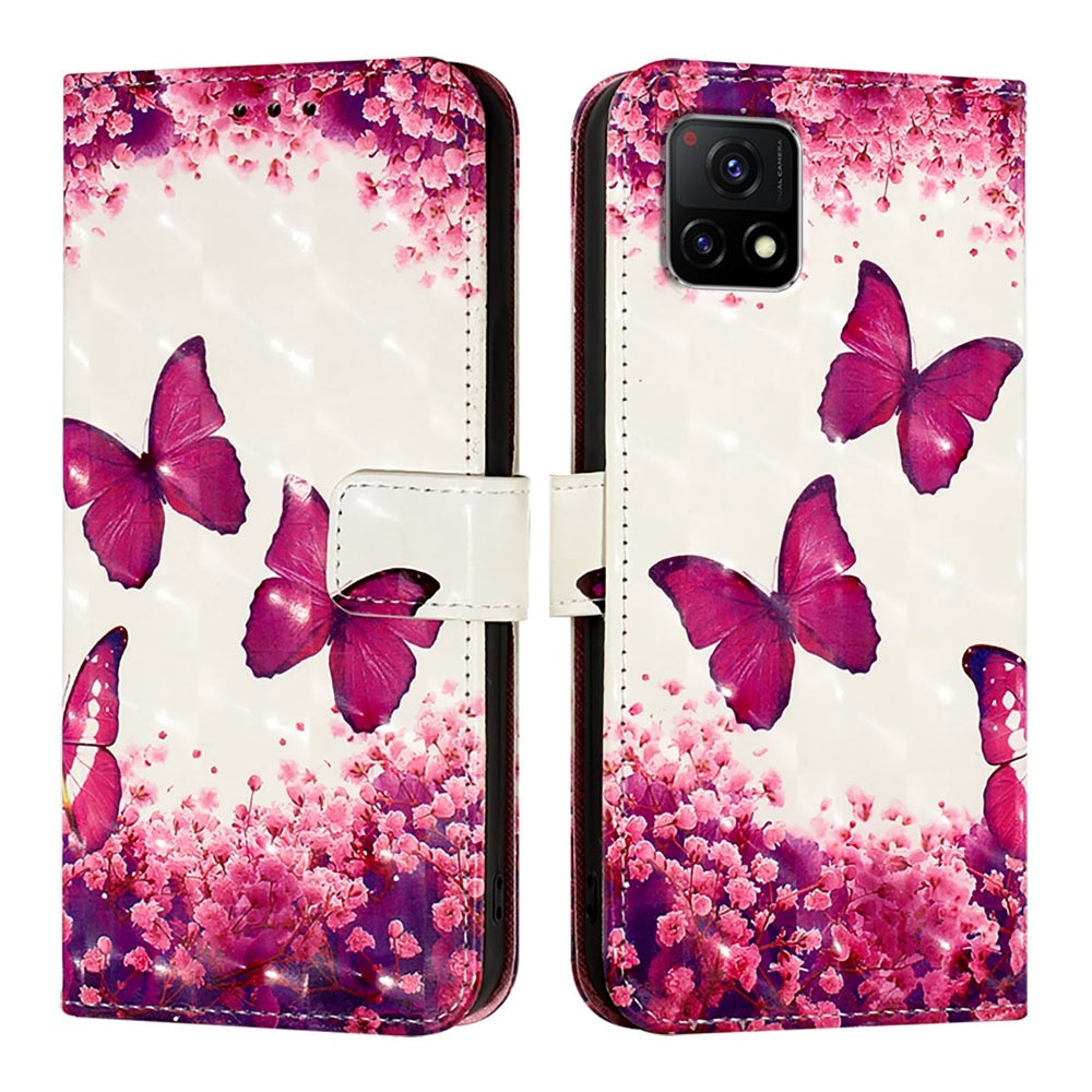 For vivo Y52s Leather Flip Phone Case with 3D Painted Design, Card Holder, Wallet & Stand Function - Durable Protection & Easy Access