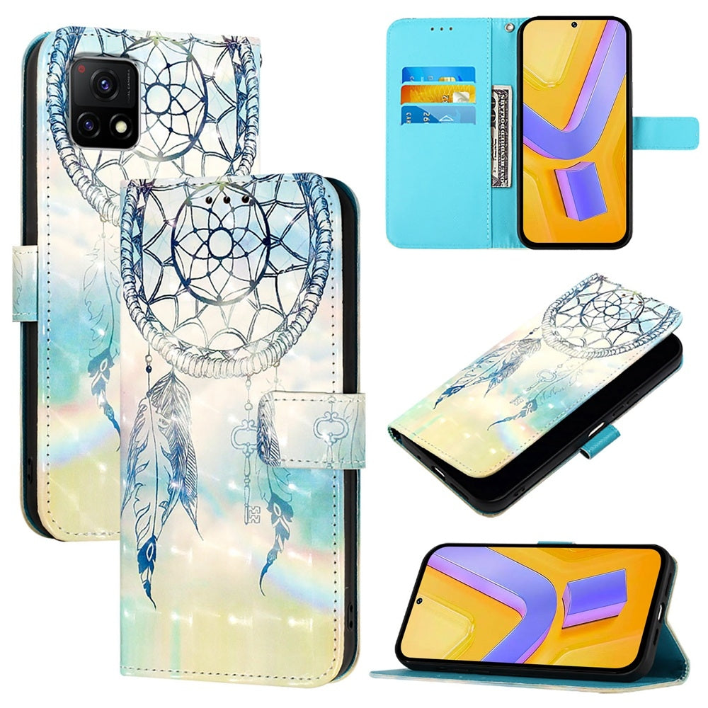 For vivo Y52s Leather Flip Phone Case with 3D Painted Design, Card Holder, Wallet & Stand Function - Durable Protection & Easy Access