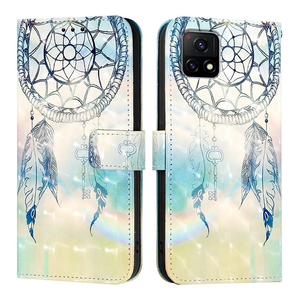 For vivo Y52s Leather Flip Phone Case with 3D Painted Design, Card Holder, Wallet & Stand Function - Durable Protection & Easy Access