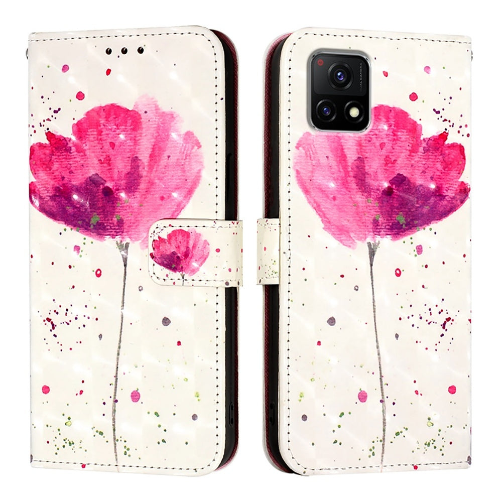 For vivo Y52s Leather Flip Phone Case with 3D Painted Design, Card Holder, Wallet & Stand Function - Durable Protection & Easy Access