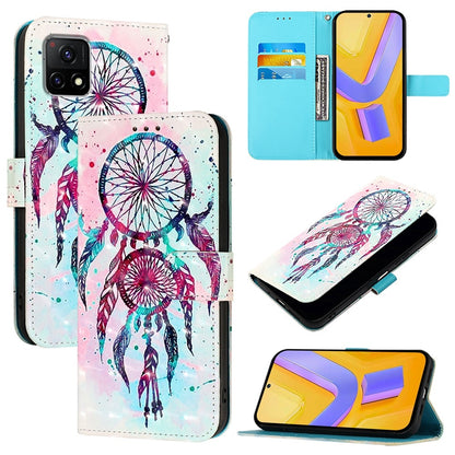 For vivo Y52s Leather Flip Phone Case with 3D Painted Design, Card Holder, Wallet & Stand Function - Durable Protection & Easy Access