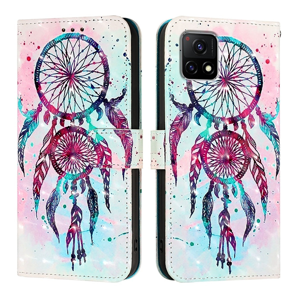 For vivo Y52s Leather Flip Phone Case with 3D Painted Design, Card Holder, Wallet & Stand Function - Durable Protection & Easy Access