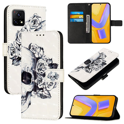 vivo iQOO U3 Leather Flip Phone Case with 3D Painted Design, Card Holder, Wallet & Stand Function - Durable Protection & Easy Access