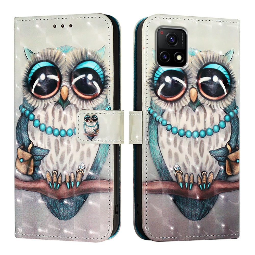 For vivo Y52s Leather Flip Phone Case with 3D Painted Design, Card Holder, Wallet & Stand Function - Durable Protection & Easy Access
