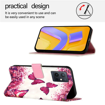 For vivo Y55s 5G 2023 Leather Flip Phone Case with 3D Painted Design, Card Holder, Wallet & Stand Function - Durable Protection & Easy Access