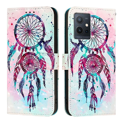For vivo Y55s 5G 2023 Leather Flip Phone Case with 3D Painted Design, Card Holder, Wallet & Stand Function - Durable Protection & Easy Access