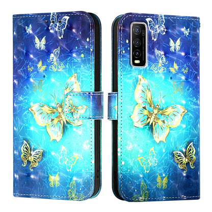 For vivo Y70S Leather Flip Phone Case with 3D Painted Design, Card Holder, Wallet & Stand Function - Durable Protection & Easy Access