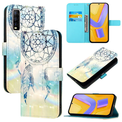 For vivo Y70S Leather Flip Phone Case with 3D Painted Design, Card Holder, Wallet & Stand Function - Durable Protection & Easy Access