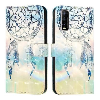 For vivo Y70S Leather Flip Phone Case with 3D Painted Design, Card Holder, Wallet & Stand Function - Durable Protection & Easy Access