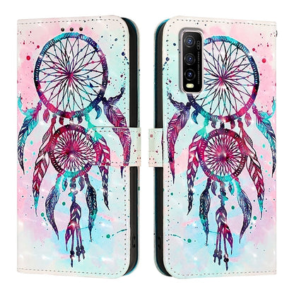 For vivo Y70S Leather Flip Phone Case with 3D Painted Design, Card Holder, Wallet & Stand Function - Durable Protection & Easy Access