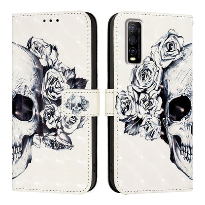For vivo Y70S Leather Flip Phone Case with 3D Painted Design, Card Holder, Wallet & Stand Function - Durable Protection & Easy Access