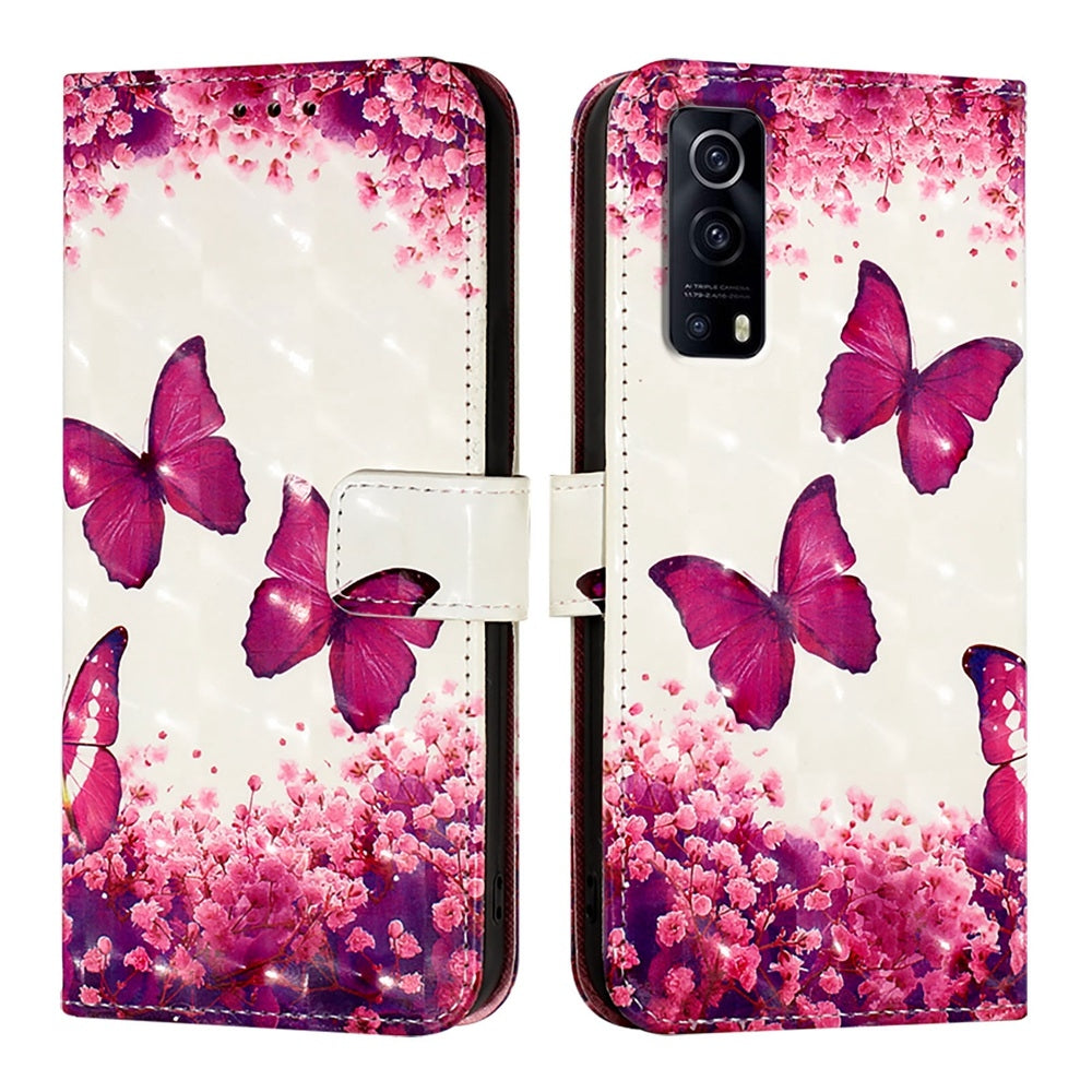 For vivo Y72 5G Leather Flip Phone Case with 3D Painted Design, Card Holder, Wallet & Stand Function - Durable Protection & Easy Access