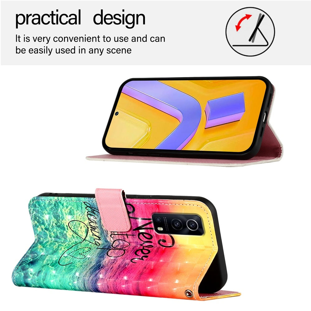 For vivo Y72 5G Leather Flip Phone Case with 3D Painted Design, Card Holder, Wallet & Stand Function - Durable Protection & Easy Access