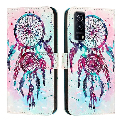 For vivo Y72 5G Leather Flip Phone Case with 3D Painted Design, Card Holder, Wallet & Stand Function - Durable Protection & Easy Access