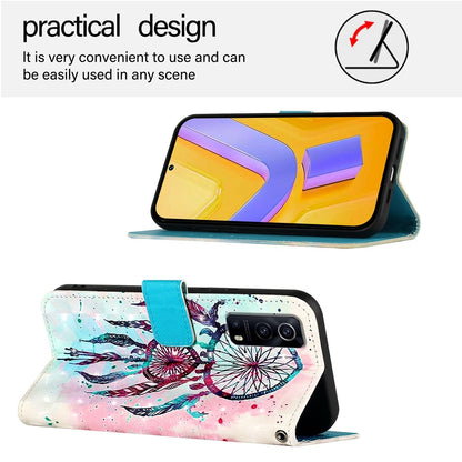 For vivo Y72 5G Leather Flip Phone Case with 3D Painted Design, Card Holder, Wallet & Stand Function - Durable Protection & Easy Access