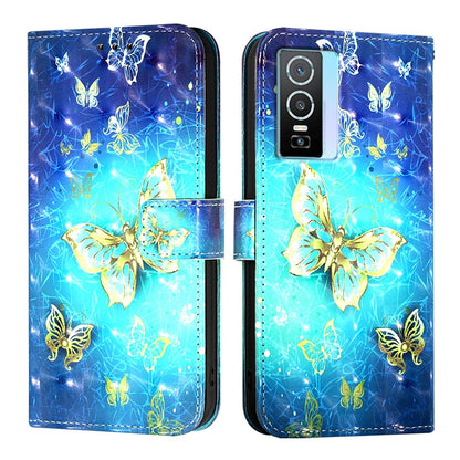 For vivo Y76 5G Leather Flip Phone Case with 3D Painted Design, Card Holder, Wallet & Stand Function - Durable Protection & Easy Access