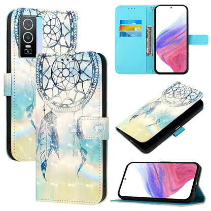For vivo Y76 5G Leather Flip Phone Case with 3D Painted Design, Card Holder, Wallet & Stand Function - Durable Protection & Easy Access