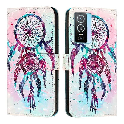 For vivo Y76 5G Leather Flip Phone Case with 3D Painted Design, Card Holder, Wallet & Stand Function - Durable Protection & Easy Access