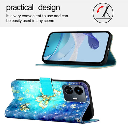 For vivo Y77 5G Global Leather Flip Phone Case with 3D Painted Design, Card Holder, Wallet & Stand Function - Durable Protection & Easy Access