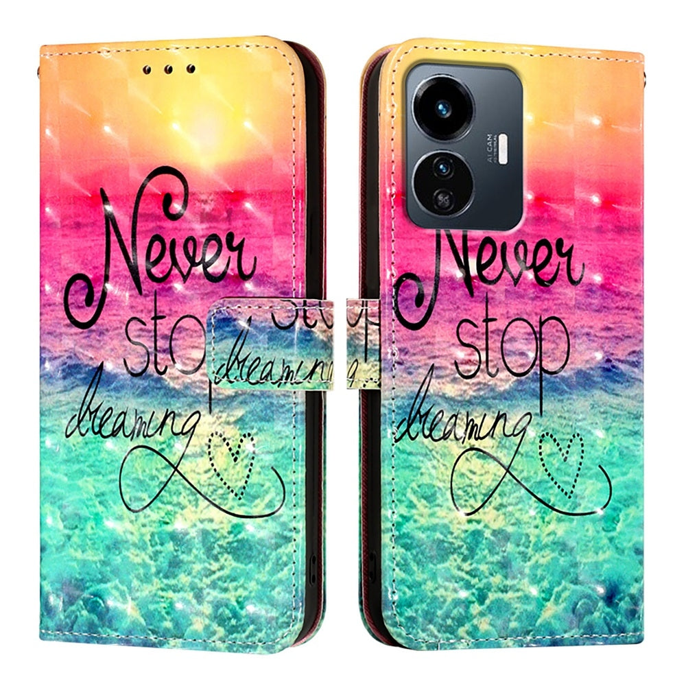 For vivo Y77 5G Global Leather Flip Phone Case with 3D Painted Design, Card Holder, Wallet & Stand Function - Durable Protection & Easy Access