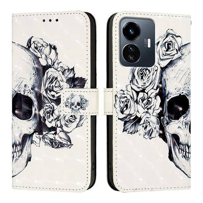 For vivo Y77 5G Global Leather Flip Phone Case with 3D Painted Design, Card Holder, Wallet & Stand Function - Durable Protection & Easy Access
