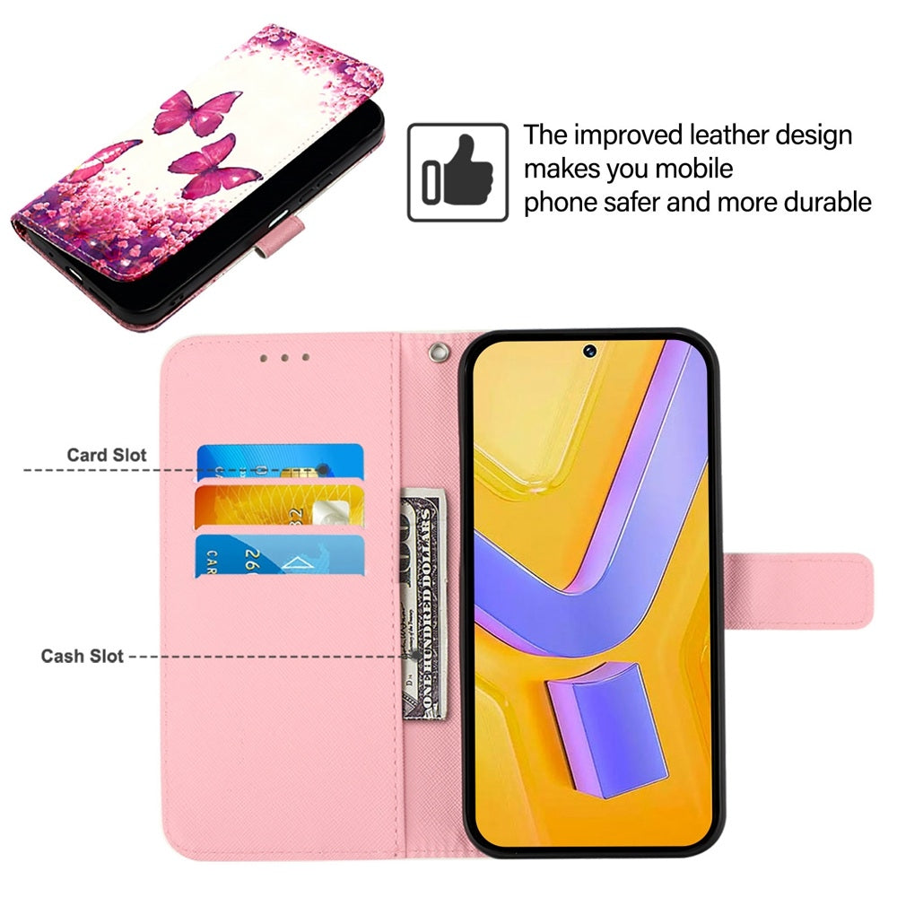 For vivo Y78+ Global Leather Flip Phone Case with 3D Painted Design, Card Holder, Wallet & Stand Function - Durable Protection & Easy Access